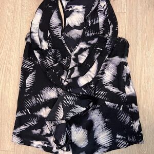 Parker Monochrome Abstract Sleeveless Blouse